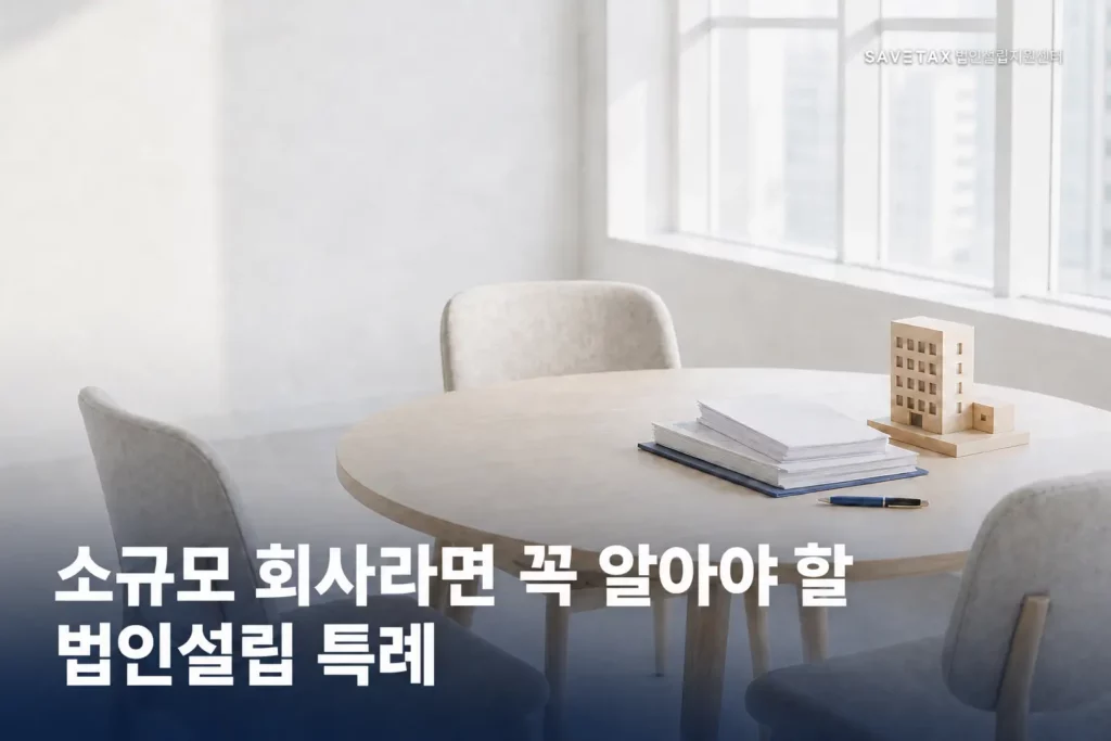소규모 회사가 알아야 할 법인설립 특례를 안내하는 세이브택스 썸네일