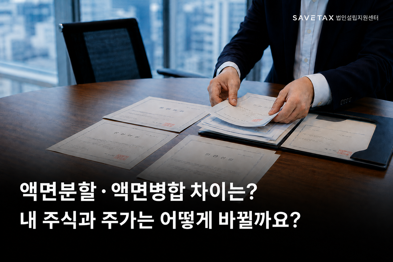 액면분할과 액면병합에 따른 주식 수와 1주당 가격 변화