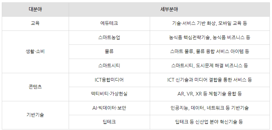 정부지원사업 : 혁신분야 창업패키지(비대면)