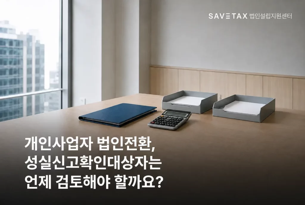 성실신고확인대상자의 개인사업자 법인전환 시기를 검토하는 모습