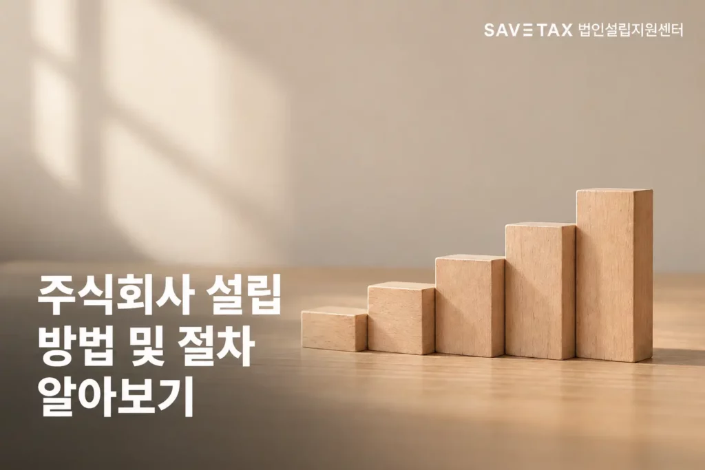 원목 블록으로 표현한 주식회사 설립 방법 및 절차