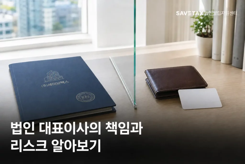 세이브택스 법인설립지원센터의 법인 대표이사 책임과 리스크 알아보기 안내 이미지