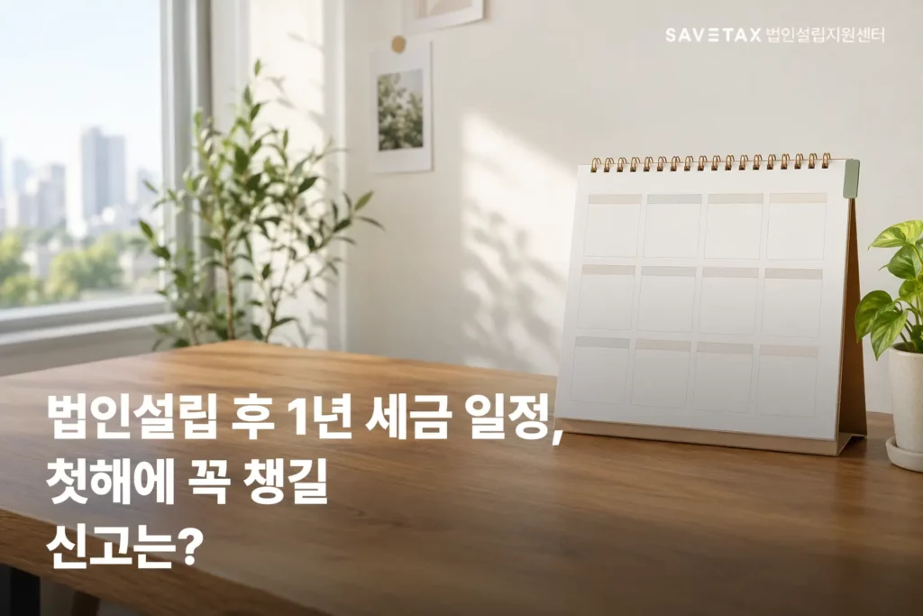 법인설립 후 1년 세금 일정과 첫해 신고