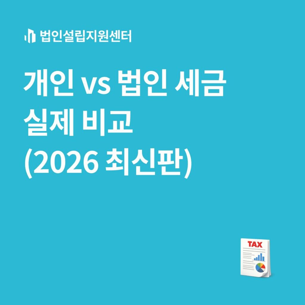 개인 vs 법인 세금 실제 비교