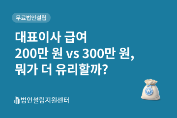대표이사 급여 200만 원 vs 300만 원, 뭐가 더 유리할까?