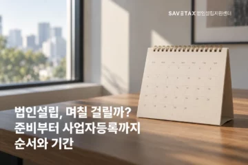 달력과 함께 살펴보는 법인설립 순서와 소요 기간